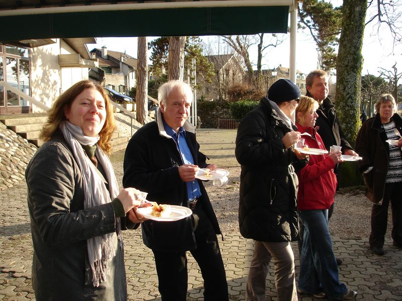 Les courageux au casse-croute!

